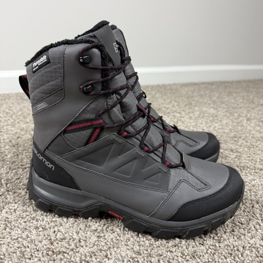 Salomon Boots Womens Size 10 Gray Thinsulate Insulated Snow Winter Hiking 399671